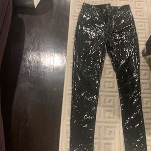 FashionNova Latex Bodysuit & High Waist Latex pants set